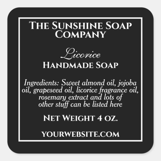 Eenvoudig zwart met wit etiket voor cosmetica (Voorkant)