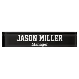 Eenvoudig zwart met witte letters naambordje