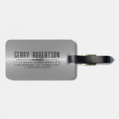 Eenvoudig zwart Metallic Zilver Roestvrij Staal Ki Bagagelabel (Achterkant horizontaal)