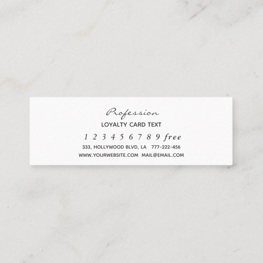 Eenvoudig zwart, minimaal roze hart Loyalty-kaart Klantenkaartje (Achterkant)