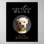 Eenvoudig Zwart Modern Animal Signature Drink Teke Poster (Voorkant)
