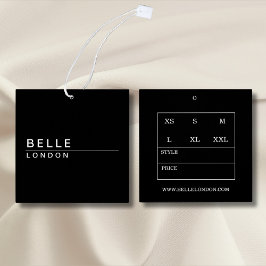 Eenvoudig Zwart Modern Business Hang label Vierkante Visitekaartjes