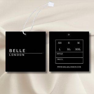 Eenvoudig Zwart Modern Business Hang label Vierkante Visitekaartjes