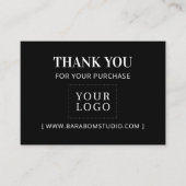 Eenvoudig Zwart Modern Dank u Business Logo Visitekaartje (Voorkant)