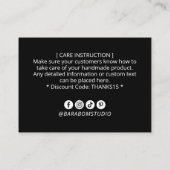 Eenvoudig Zwart Modern Dank u Business Logo Visitekaartje (Achterkant)