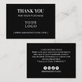 Eenvoudig Zwart Modern Dank u Business Logo Visitekaartje (Voorkant / Achterkant)