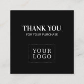 Eenvoudig zwart, modern - Dank u Visitekaartjes (Voorkant)