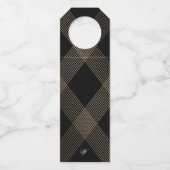 Eenvoudig zwart, modern Geometric Gold Weddenschap Flessenhanger (Achterkant)
