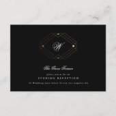 Eenvoudig zwart, modern Geometric Gold Weddenschap Informatiekaartje (Voorkant)