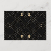 Eenvoudig zwart, modern Geometric Gold Weddenschap Informatiekaartje (Achterkant)