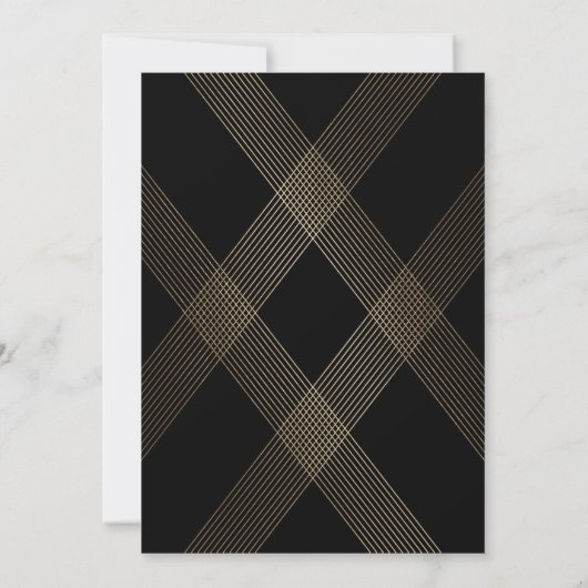 Eenvoudig zwart, modern Geometric Gold Weddenschap Kaart (Achterkant)