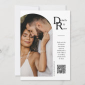 Eenvoudig Zwart Modern Minimalistisch Arch Foto QR Kaart (Achterkant)