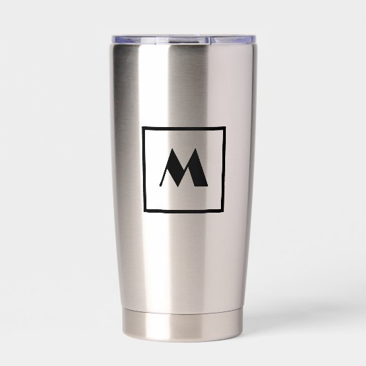 eenvoudig zwart modern monogram geïsoleerde drinkbeker (Voorkant)