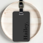 Eenvoudig Zwart Modern Monogram Naam Bagagelabel