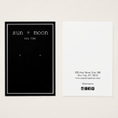 Eenvoudig zwart, modern, sieraden beeldscherm visitekaartje (Voorkant /achterkant)