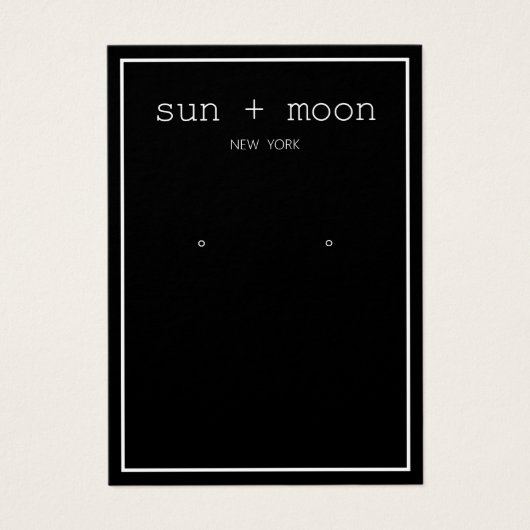 Eenvoudig zwart, modern, sieraden beeldscherm visitekaartje (Voorkant)