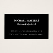 Eenvoudig zwart | Modern Visitekaartje (Voorkant)