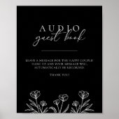 Eenvoudig Zwart Modern Wedding Audio Gastboek Teke Poster (Voorkant)