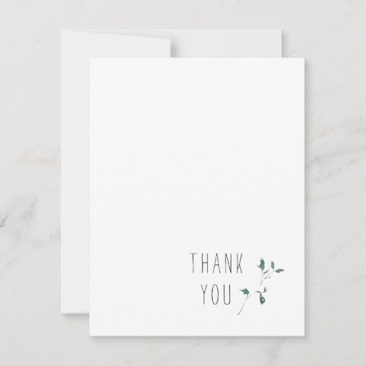 Eenvoudig zwart monogram bedankt notitiekaartje (Voorkant)