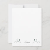 Eenvoudig zwart monogram bedankt notitiekaartje (Achterkant)