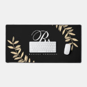 Eenvoudig zwart Monogram Bureaumat (Keyboard & Muis)