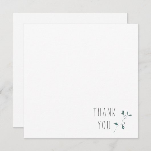 Eenvoudig zwart monogram dank je vierkant notitiekaartje (Voorkant / Achterkant)