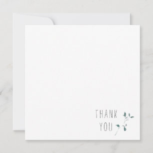 Eenvoudig zwart monogram dank je vierkant notitiekaartje