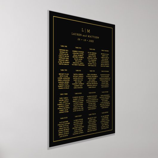 Eenvoudig zwart monogram elegante bruiloft folie afdrukken (Laagn)