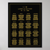 Eenvoudig zwart monogram elegante bruiloft folie afdrukken (Voorkant)