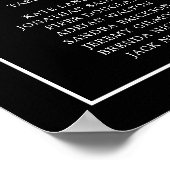 Eenvoudig zwart monogram elegante bruiloft poster (Hoek)