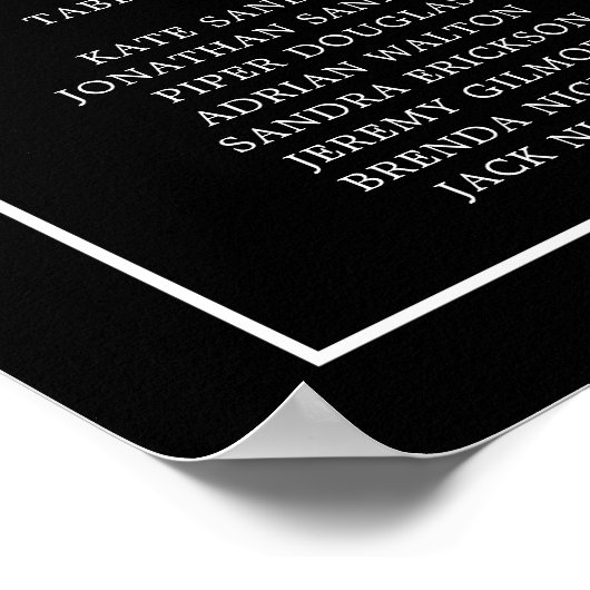 Eenvoudig zwart monogram elegante bruiloft poster (Hoek)