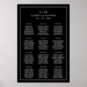Eenvoudig zwart monogram elegante bruiloft poster (Voorkant)