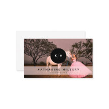 Eenvoudig zwart monogram fotografen Visitekaartje