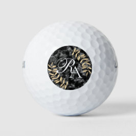 Eenvoudig zwart Monogram Golfballen