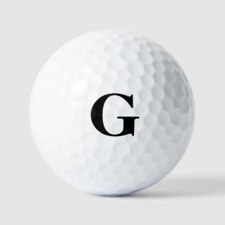 Eenvoudig zwart monogram golfballen