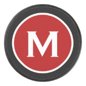Eenvoudig zwart Monogram Hockey Puck (Voorkant)