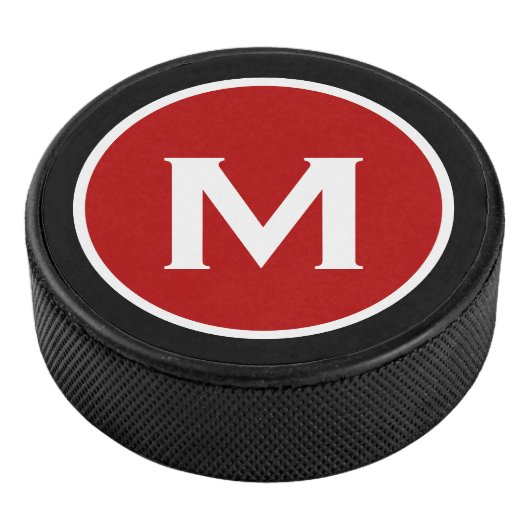 Eenvoudig zwart Monogram Hockey Puck (3/4)