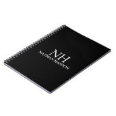 Eenvoudig zwart monogram Modern Notitieboek (Linkerzijde)