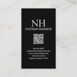 Eenvoudig zwart monogram Modern Visitekaartje