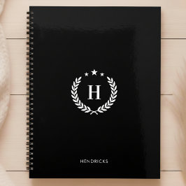 Eenvoudig zwart | Monogram Moderne Minimalistische Planner