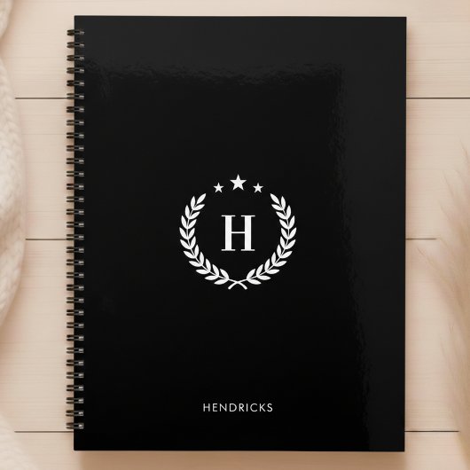 Eenvoudig zwart | Monogram Moderne Minimalistische Planner