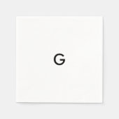 Eenvoudig zwart monogram op witte luiers servet (Voorkant)