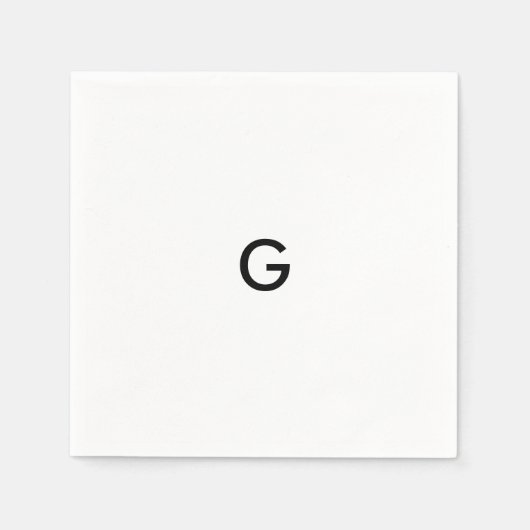 Eenvoudig zwart monogram op witte luiers servet (Voorkant)