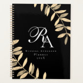 Eenvoudig zwart Monogram Planner (Voorkant)