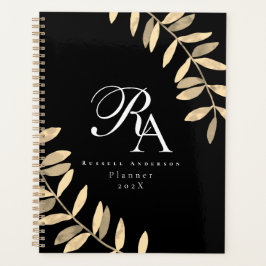 Eenvoudig zwart Monogram Planner