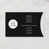 Eenvoudig zwart Monogram Visitekaartje (Achterkant)