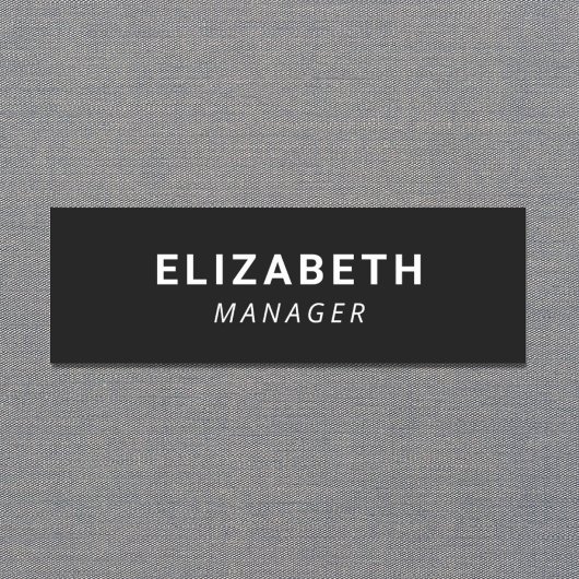 Eenvoudig zwart naamplaatje