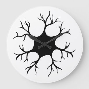 Eenvoudig zwart neuronontwerp grote klok