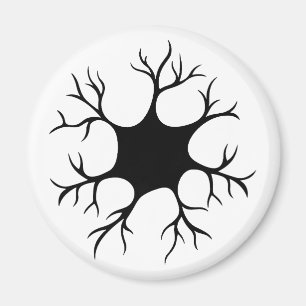 Eenvoudig zwart neuronontwerp magneet
