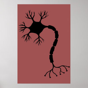Eenvoudig zwart neuronontwerp poster